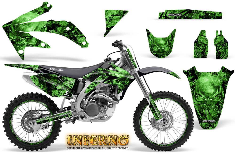 Honda CRF 450R 05-08 Graphics Kit Inferno Green NP Rims